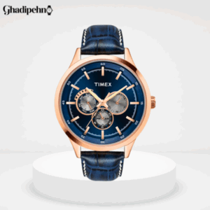 Timex Fashion Men's Blue Dial Round Case Multifunction Function Watch -TW000T310