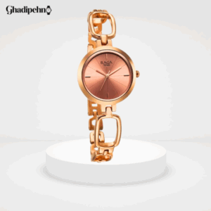 Titan Raga Quartz Analog Rose Gold Round Dial Rose Gold Metal Strap Watch For Women