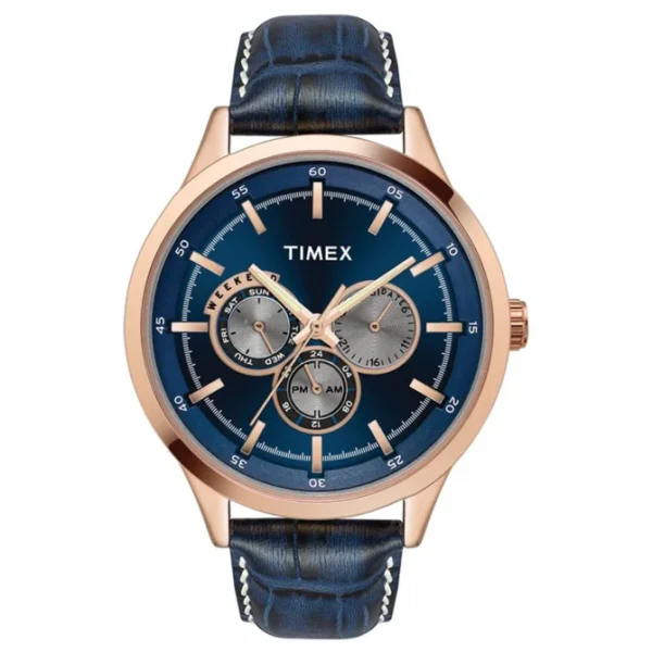 Timex Fashion Men's Blue Dial Round Case Multifunction Function Watch -TW000T310 - Image 2